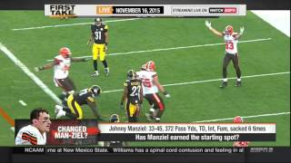 ESPN first take November 16,2015  - Johnny Manziel gave Steelers crash course on Russell Wilson