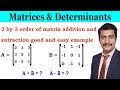 3 by 3 order of matrix addition and subtraction good and easy example
