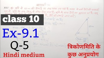 class 10 maths chapter 9 exercise 9.1 question 5 in hindi