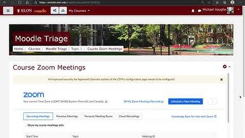 Scheduling a Zoom Meeting in Moodle