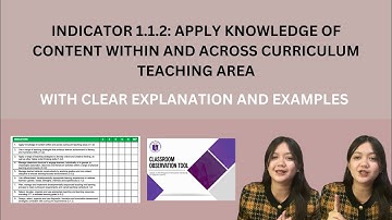 APPLY KNOWLEDGE OF CONTENT WITHIN AND ACROSS CURRICULUM TEACHING AREAS | COT FOR TEACHERS I-III