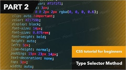 CSS tutorial for beginners|tutorial #2|Type Selector Method