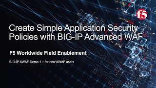 Download lagu BIG-IP AWAF Demo 01 - Create Simple App Security Policies with F5 BIG-IP Adv WAF (formerly ASM)