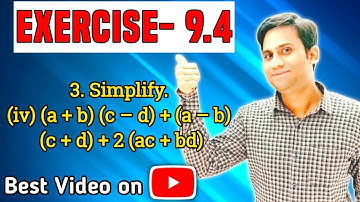 Simplify. (iv) (a + b) (c – d) + (a – b) (c + d) + 2 (ac + bd) | class8 maths ch 9 ex-9.4 q 3 (iv)