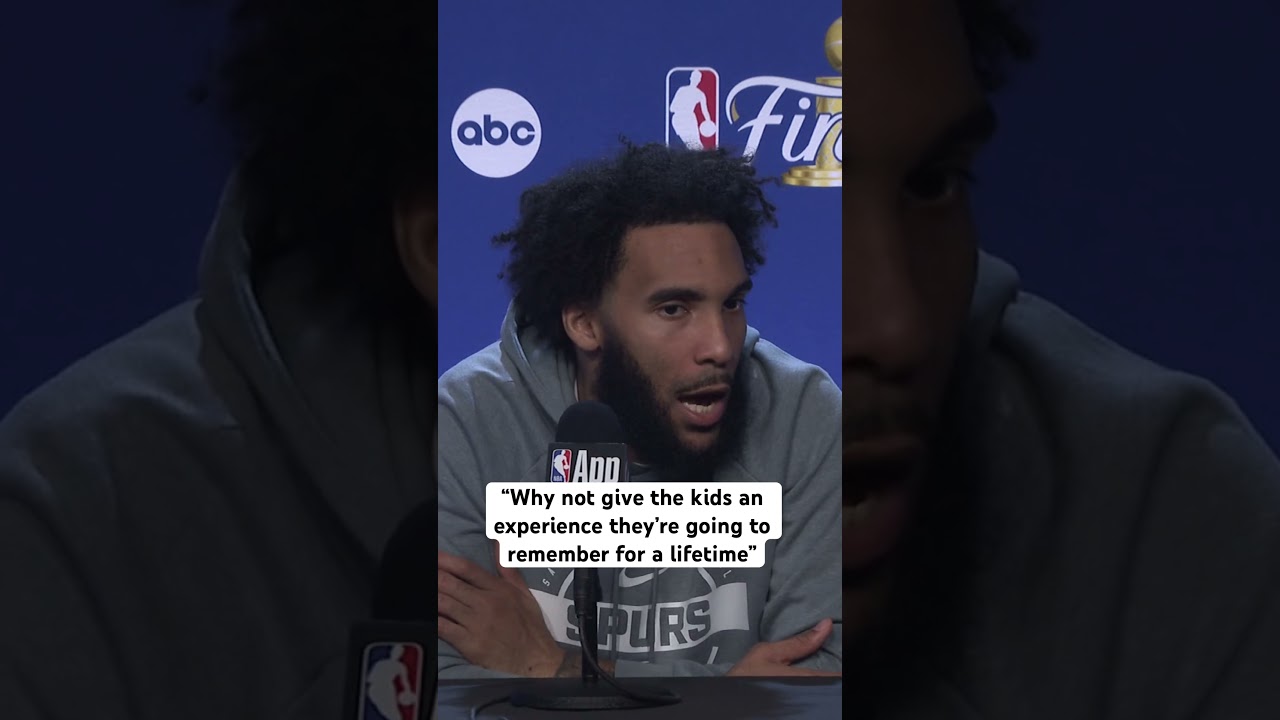 Julian Champagnie on letting young fans on the court during pregame shootaround