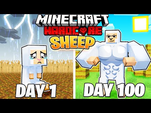 I Survived 100 Days as a SHEEP in HARDCORE Minecraft!