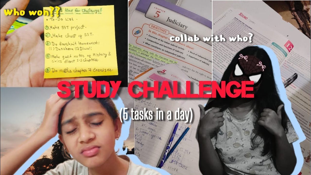 Study challenge ✨️*UNEXPECTED COLLABORATION* with @Missblush24 #vlog #8thclass #challenge #video 