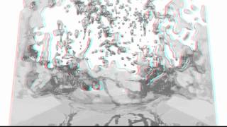 Blender 3d Monkey Fluid Simulation Anaglyph Slow Motion
