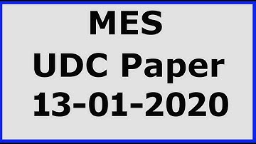 MES (UDC) paper 13-01-2020: MES paper fully solved : MES