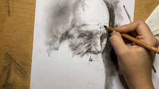 رسم رجل مسن Draw an old man