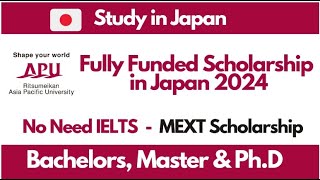 Fully Funded Japan Government Scholarship | No IELTS | Allowance | Medical Insurance