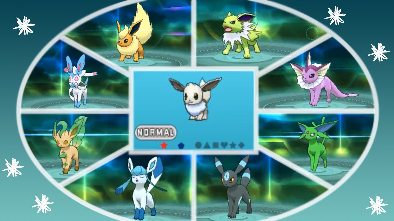 All Shiny Eeveelution + Bonus Eevee Pokemon X, Y, Omega Ruby or Alpha  Sapphire 3DS ORAS - 3DS Games - Gameflip