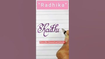 "Mastering Name Calligraphy: Watch Radhika