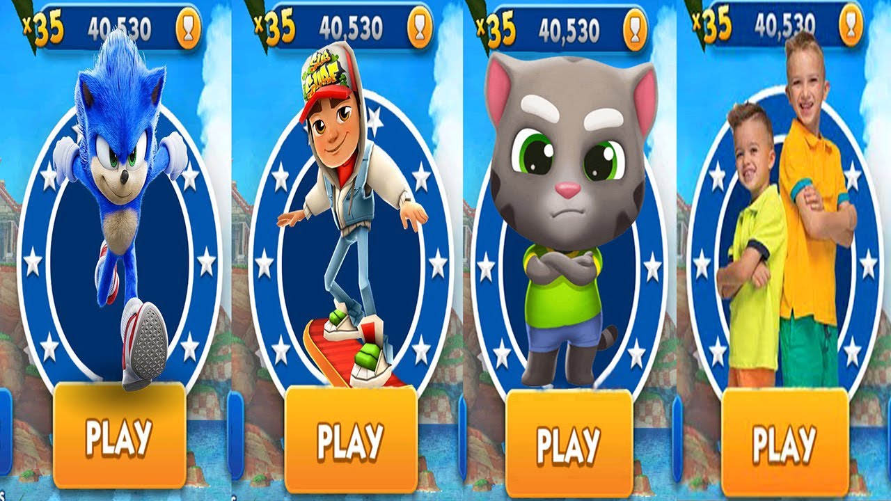 Talking Tom Gold Run vs Subway Surfers vs Sonic Dash Iron Ben vs Pridebot  vs Andronic Gameplay 