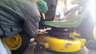 JOHN DEERE L130 MOWER DECK REMOVAL/INSTALLATION