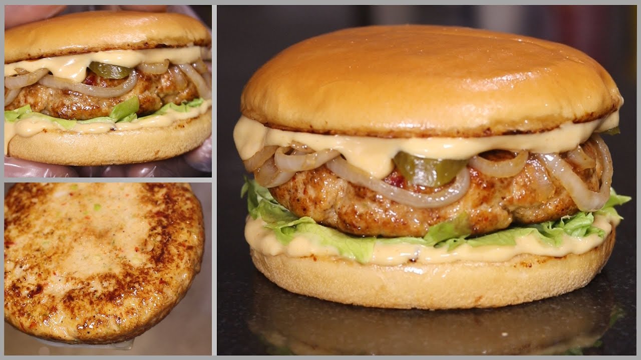 اخيرا برجر الفراخ الاصلي❗تتبيلة برجر الدجاج السرية❗مع اجمل صوص البرجر