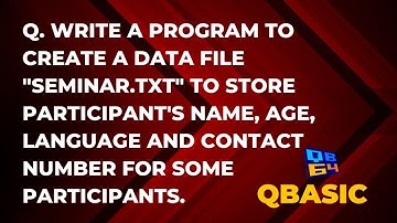 QBASIC File Handling | How to create a sequential data file in qbasic ?
