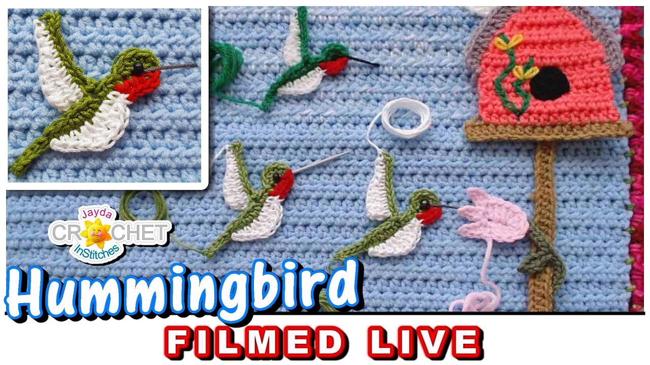 Hummingbird & Trumpet Flower Appliqué - Garden Wall Hanging - LIVE Crochet Workshop 💗 May 20, 2024