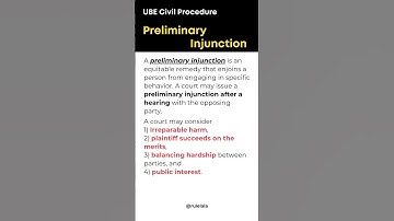 [Bar Exam] Civil - Preliminar Injunction #barexamprep