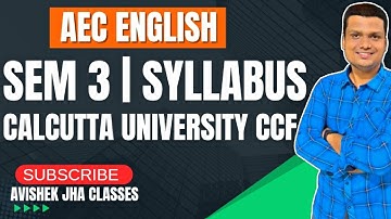 AEC English Sem 3 Syllabus CCF | Ba/Bsc/Bcom | Free Classes | Calcutta University
