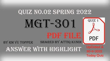 MGT301 Quiz 2 solution by attiq kundi PDF File 30-june-2022 updated || MGT301 Quiz 2 spring 2022