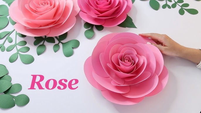 HOW TO MAKE PAPER ROSE FLOWER | Foolproof Paper Flower Templates (free) - YouTube how-to-make-paper-rose-flower-foolproof-paper-flower-templates-free-youtube