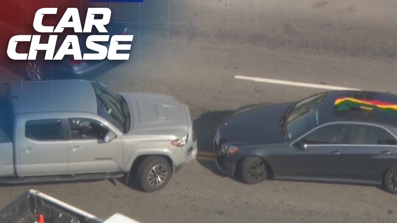 Good Samaritan in truck ends police chase by pinning suspect's car in ...
