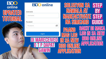 NEW BDO ONLINE APPLICATION NAKALIMUTANG PASSWORD OR USERNAME NAWALANG SIMCARD or DEACTIVATED SIMCARD
