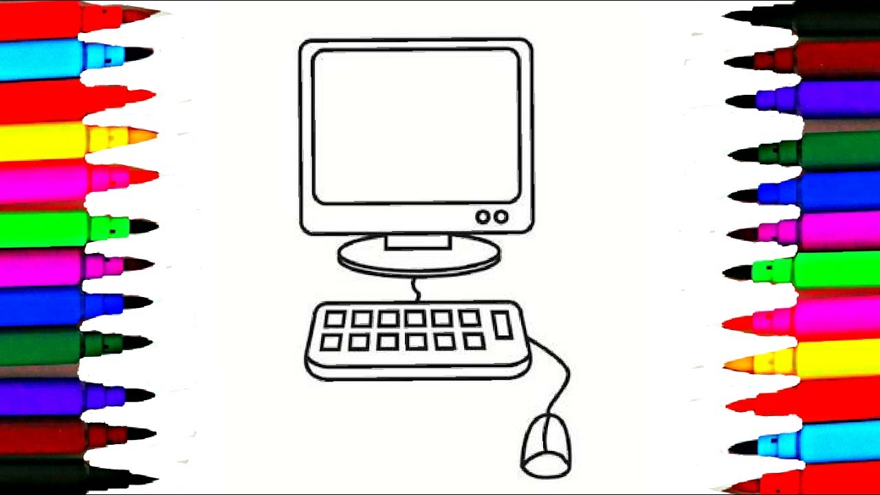 computer keyboard coloring page