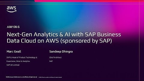 AWS re:Invent 2025 - Next-Gen Analytics & AI with SAP Business Data Cloud on AWS (AIM108)