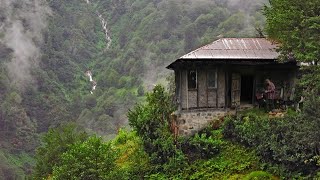 100 Year Old Abandoned Village House  Bread making in chipped stone  Primitive water mill