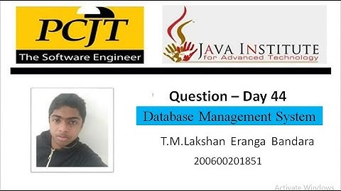 Database Management System || Question Set 44 |