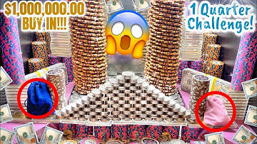 😱Can 1 QUARTER Win the WORLD’S BIGGEST $1,000,000 High Limit Coin Pusher JACKPOT? (GONE WRONG)🤯