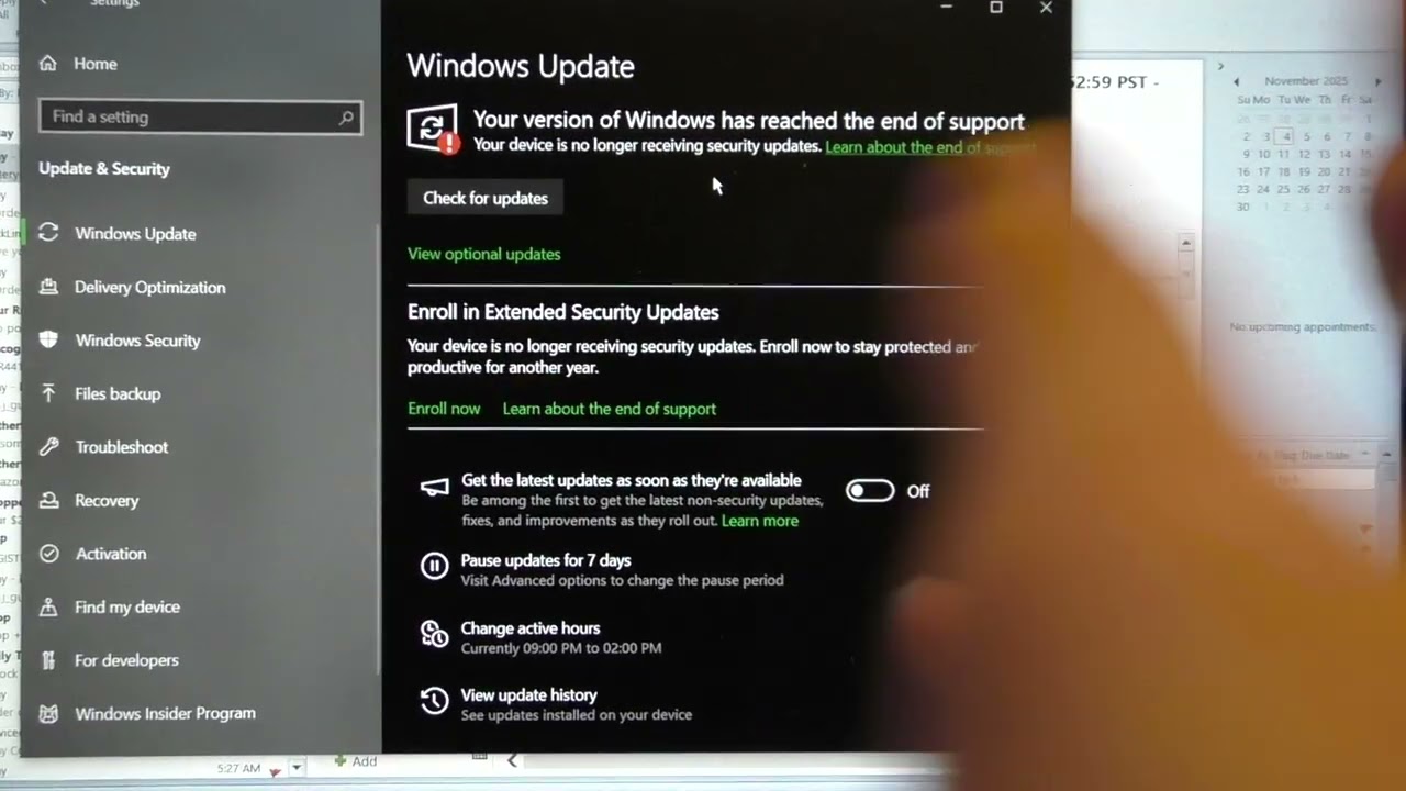 Your version of Windows has reached the end of support...