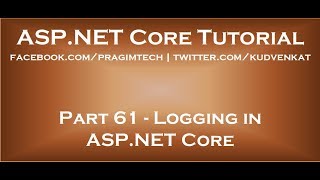 Logging in ASP NET Core