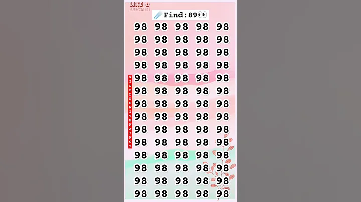 🧠 challenge yourself to spot🤔 89 in 9sec!#shorts #sec #iqtest #eyetest #brainteasers #viral #spot