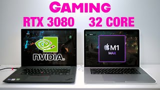 Watch This M1 Max 32 Core GPU Destroy an RTX 3080 Laptop in Gaming - MacBook Pro 16 v X1 Extreme G4