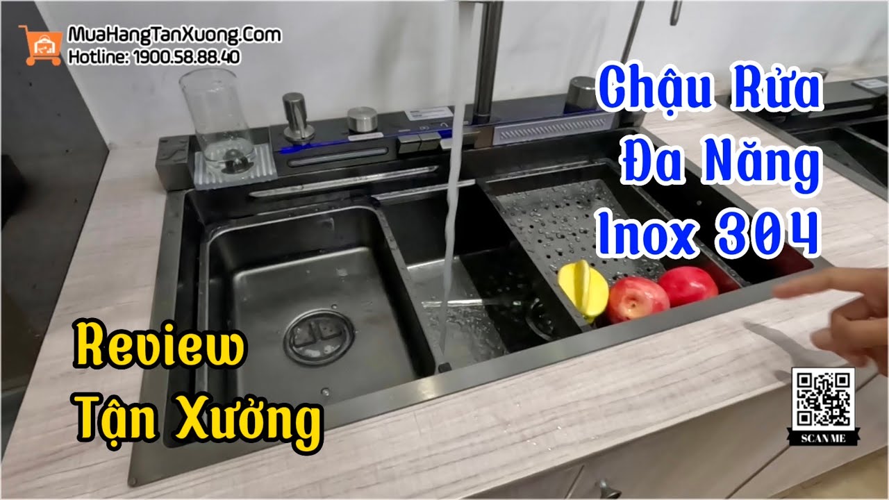 Review tận xưởng Chậu rửa bát Rau củ Rửa ly đa năng 100% Inox 304 Bán ...
