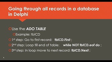 Databases in Delphi - Traversing a table