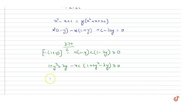 If x is real then `(x^2-x+c)/(x^2+x+2c)` can take all real values if