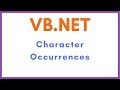 VB.Net Tutorial - How to Count the Occurrence of Characters in VB.Net Strings