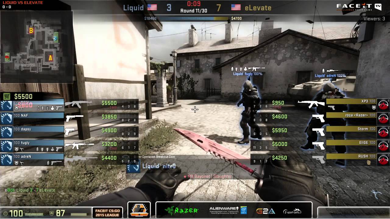 Liquid vs eLevate - Inferno (FACEIT 2015 League)