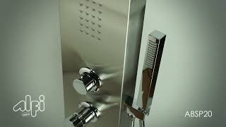 Alfi brand Modern Shower Panel with 2 Body Sprays in Brushed Stainless Steel | KitchenSource.com