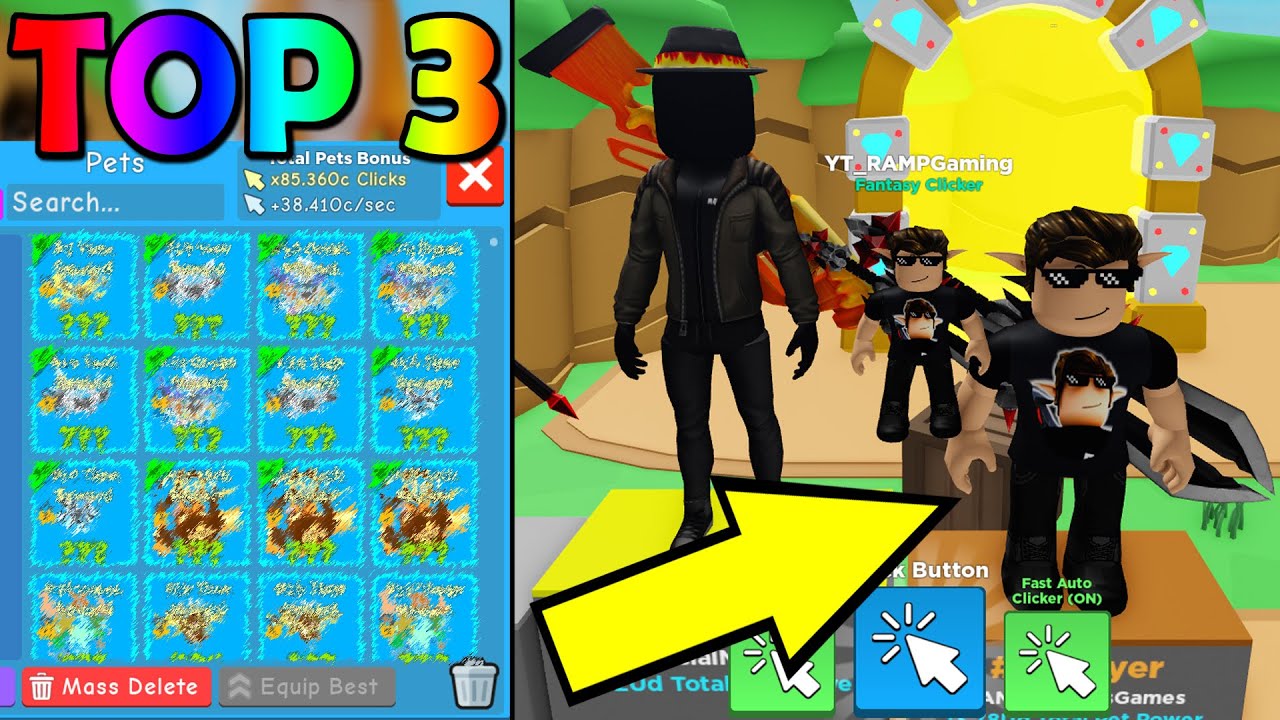 TOP 3 PLAYER INVENTORY REVEALED!! Clicker Simulator Roblox Top Leaderboard Player with INSANE PETS!