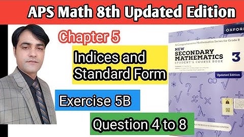 Exercise 5B Question 4 To 8  II APS Maths 8th II New Secondary Mathematics Book 3