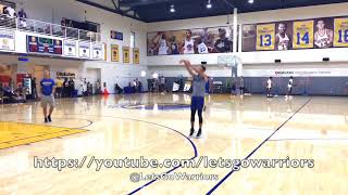 More Stephen Curry shooting around, then Klay Thompson working on his dribbling at Warriors practice
