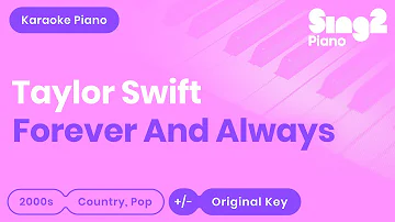 TAYLOR SWIFT "Forever and Always" (Piano backing for your cover/karaoke version)