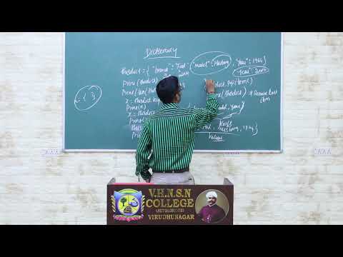Dictionary | Python Programming | V.H.N.S.N.College (Autonomous)