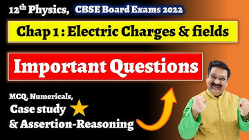 Electric Charges & fields, Important Questions for Board Exams, NCERT Class 12 Physics Chapter 1