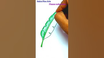 How to draw a Banana leaf with color pencil / Easy step by step #Shorts